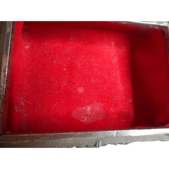 Vintage Ornate Metal silver plated Trinket, storage, jewelry box Japan - Picture 9 of 9